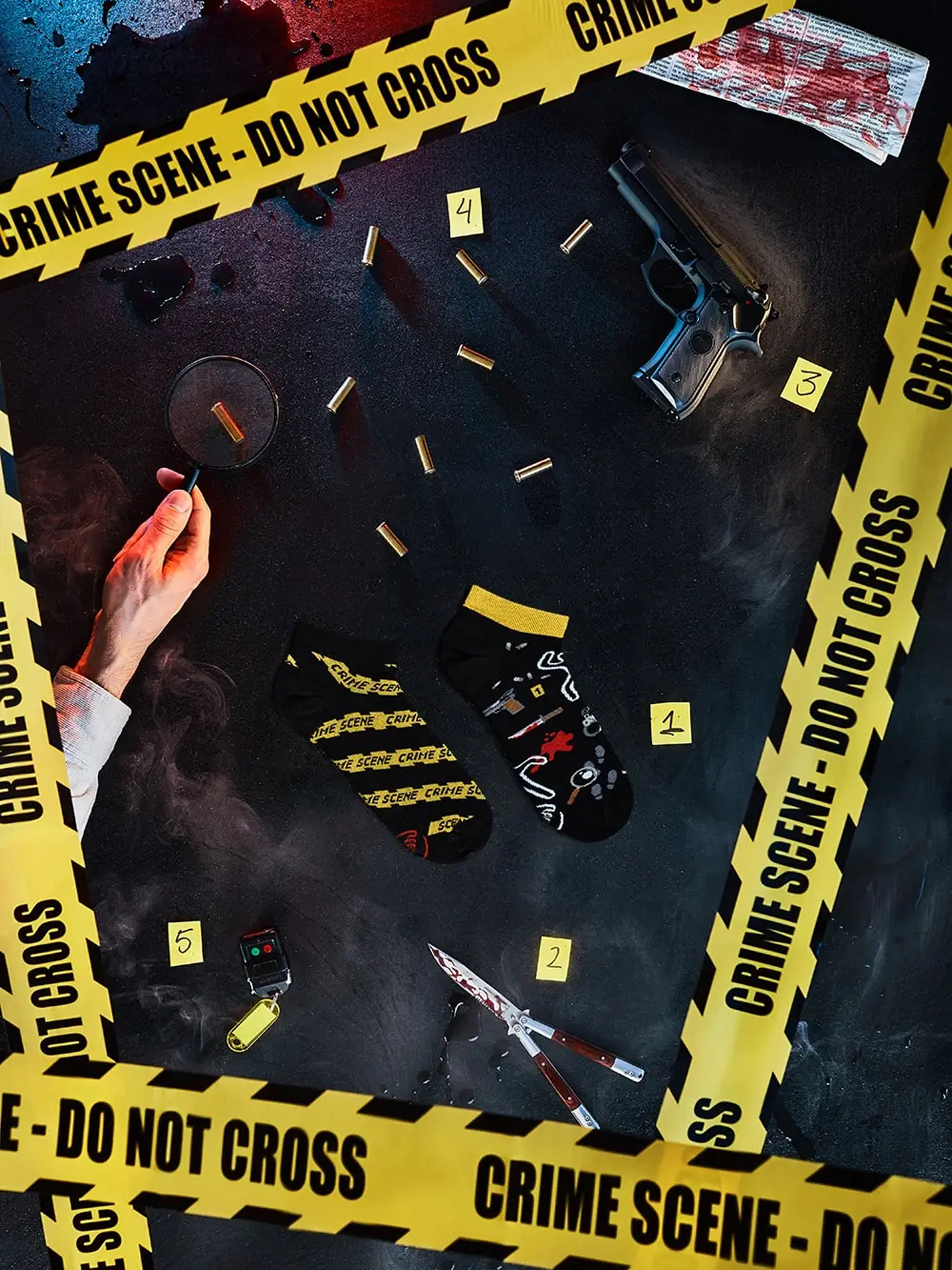 Skarpetki Many Mornings Clue Detective Low (black/yellow)