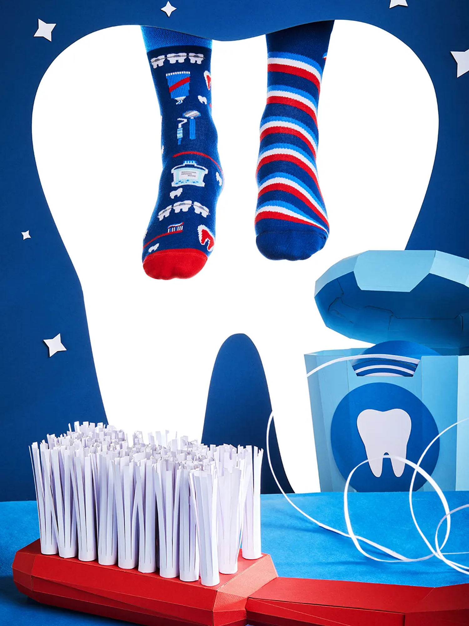 Skarpetki Many Mornings Dr Tooth (blue/red/white)