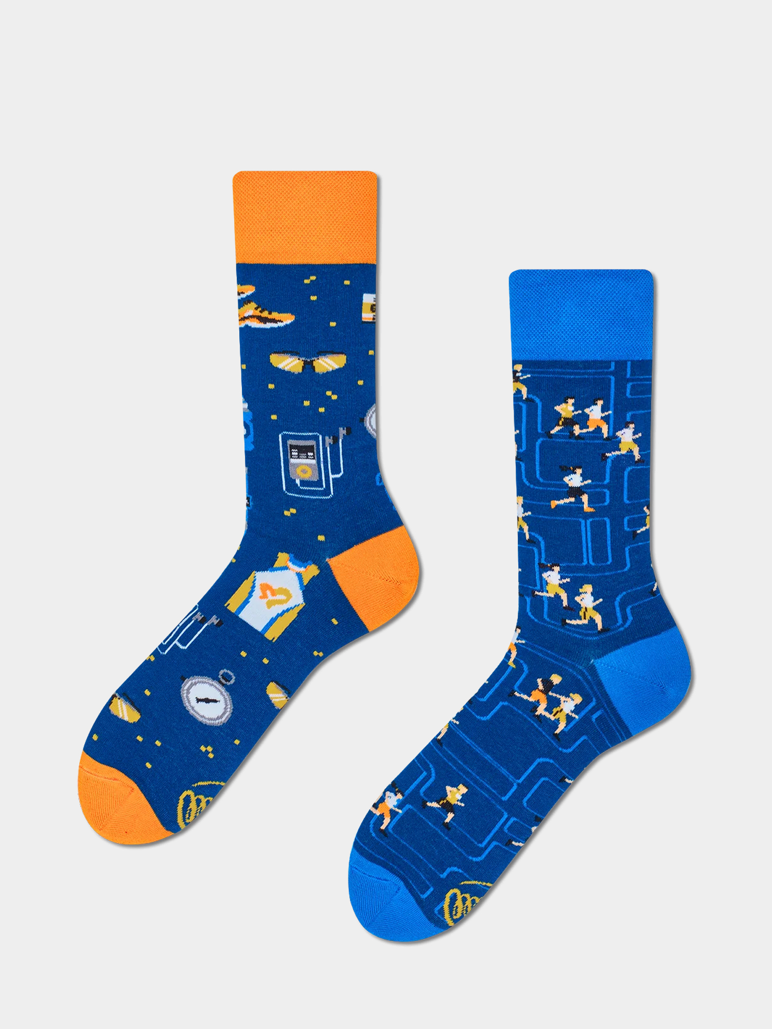 Skarpetki Many Mornings Just Run (blue/gold)