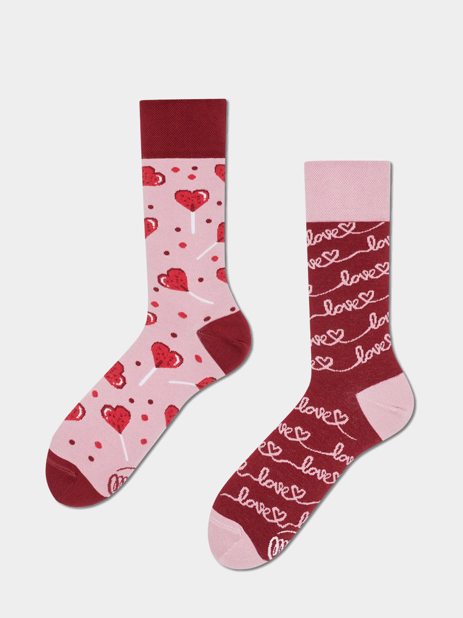 Skarpetki Many Mornings Love Story (pink/burgundy)