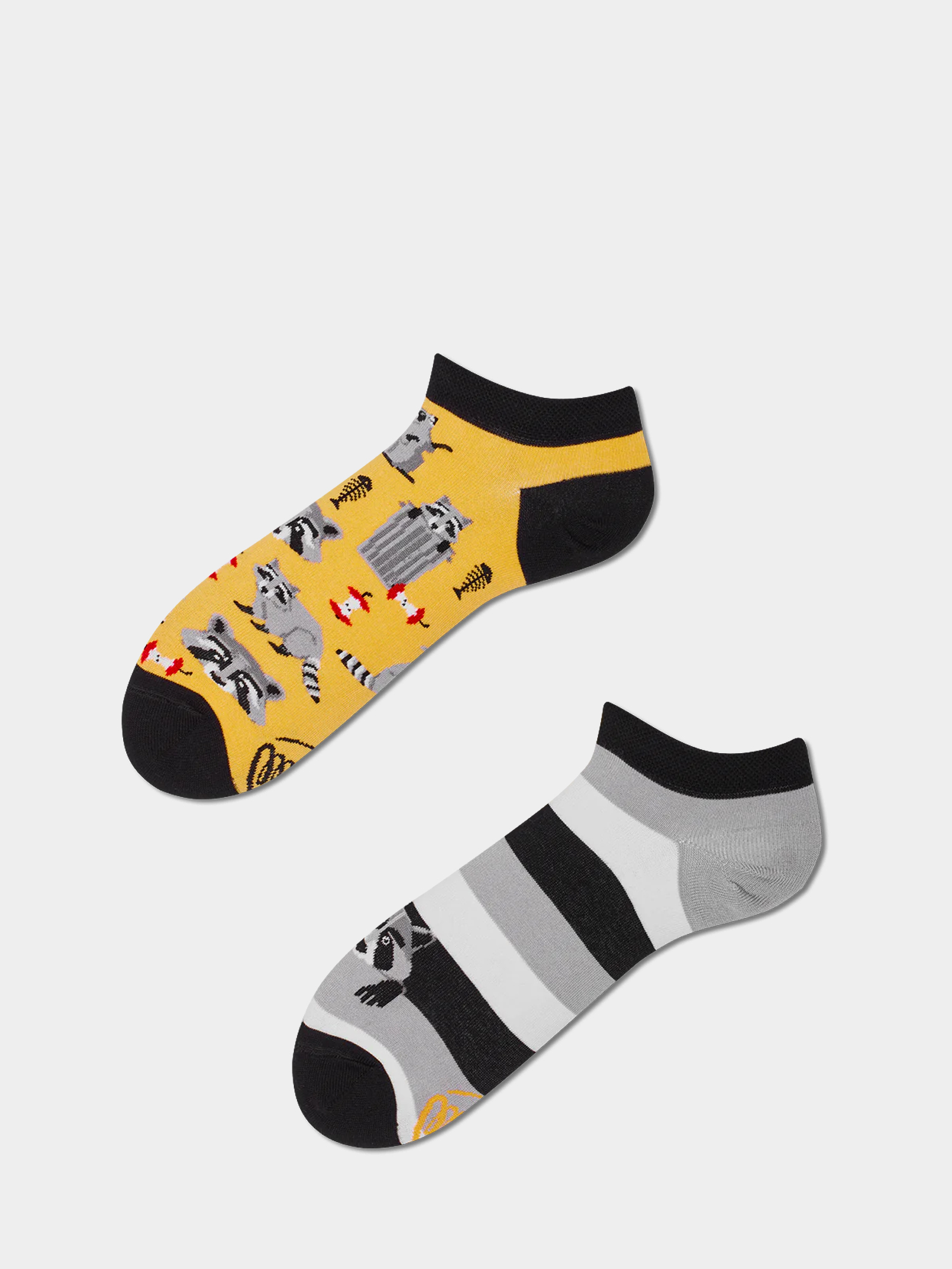Skarpetki Many Mornings Raccoon Bandit Low (yellow/black/grey)