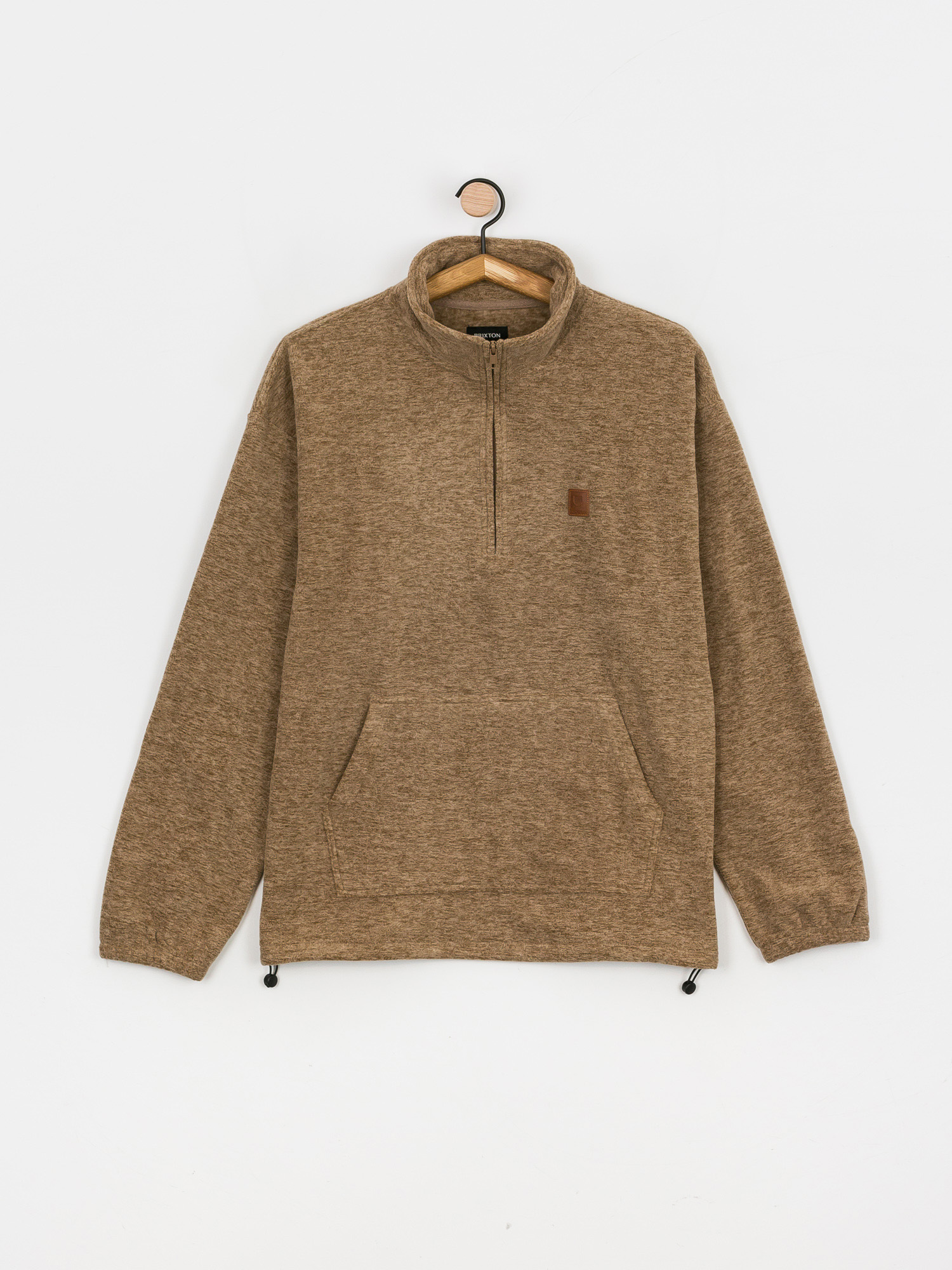 Bluza z kapturem Brixton Beta Mock Neck 1/2 Zip HD (oatmeal)