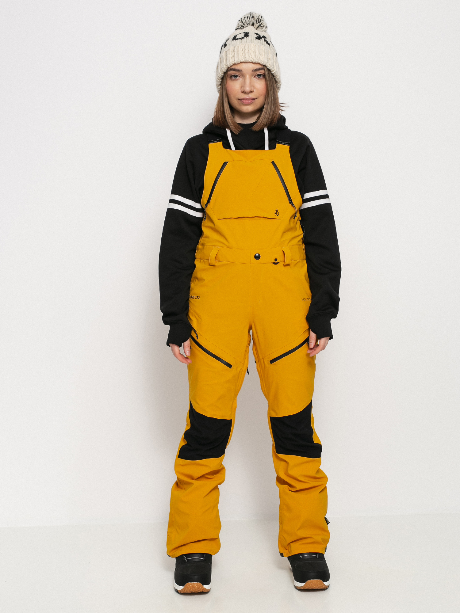 Damskie Spodnie snowboardowe Volcom Elm Stretch Gore Bib Overall (resin gold)