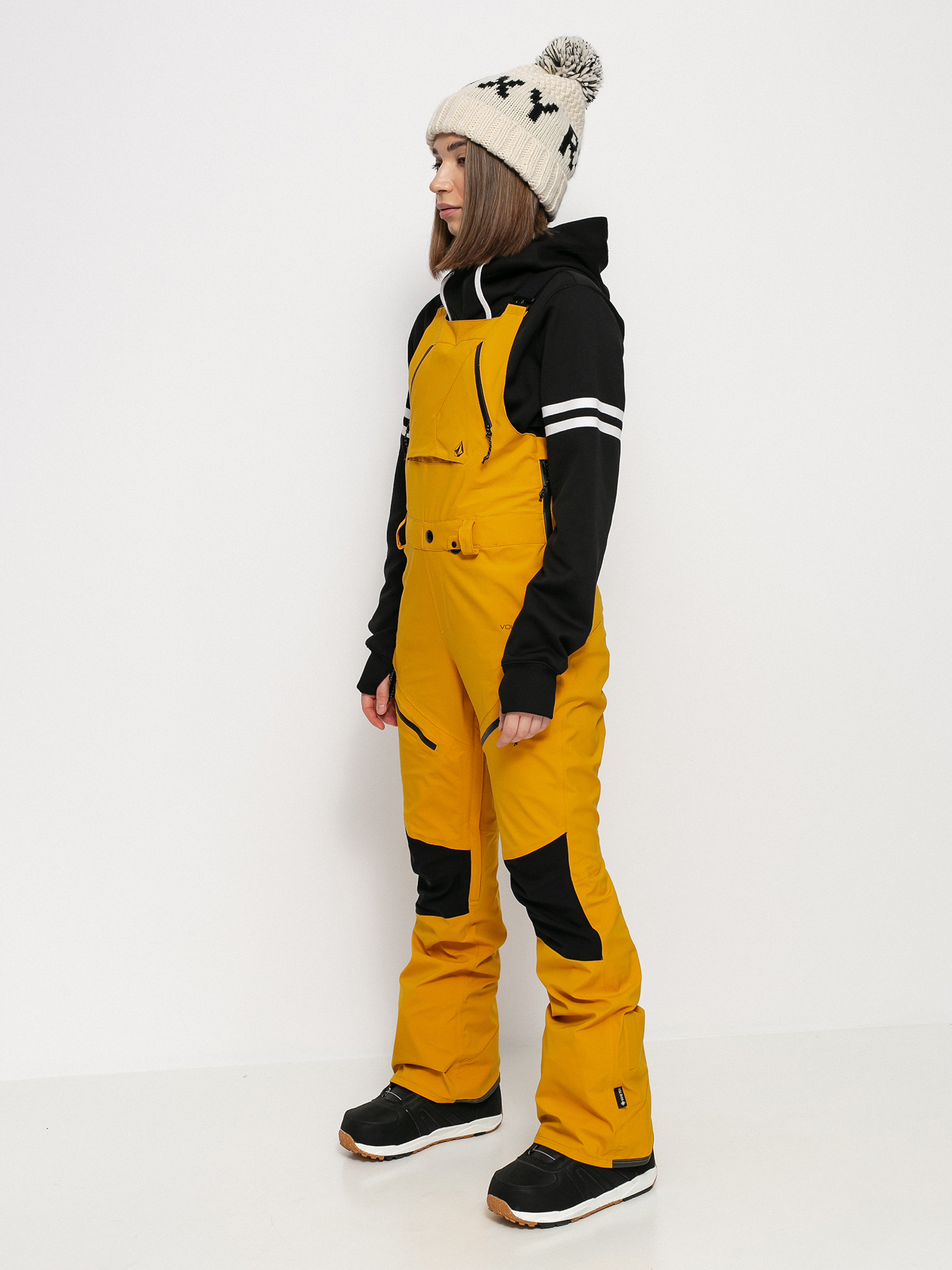 Damskie Spodnie snowboardowe Volcom Elm Stretch Gore Bib Overall (resin gold)