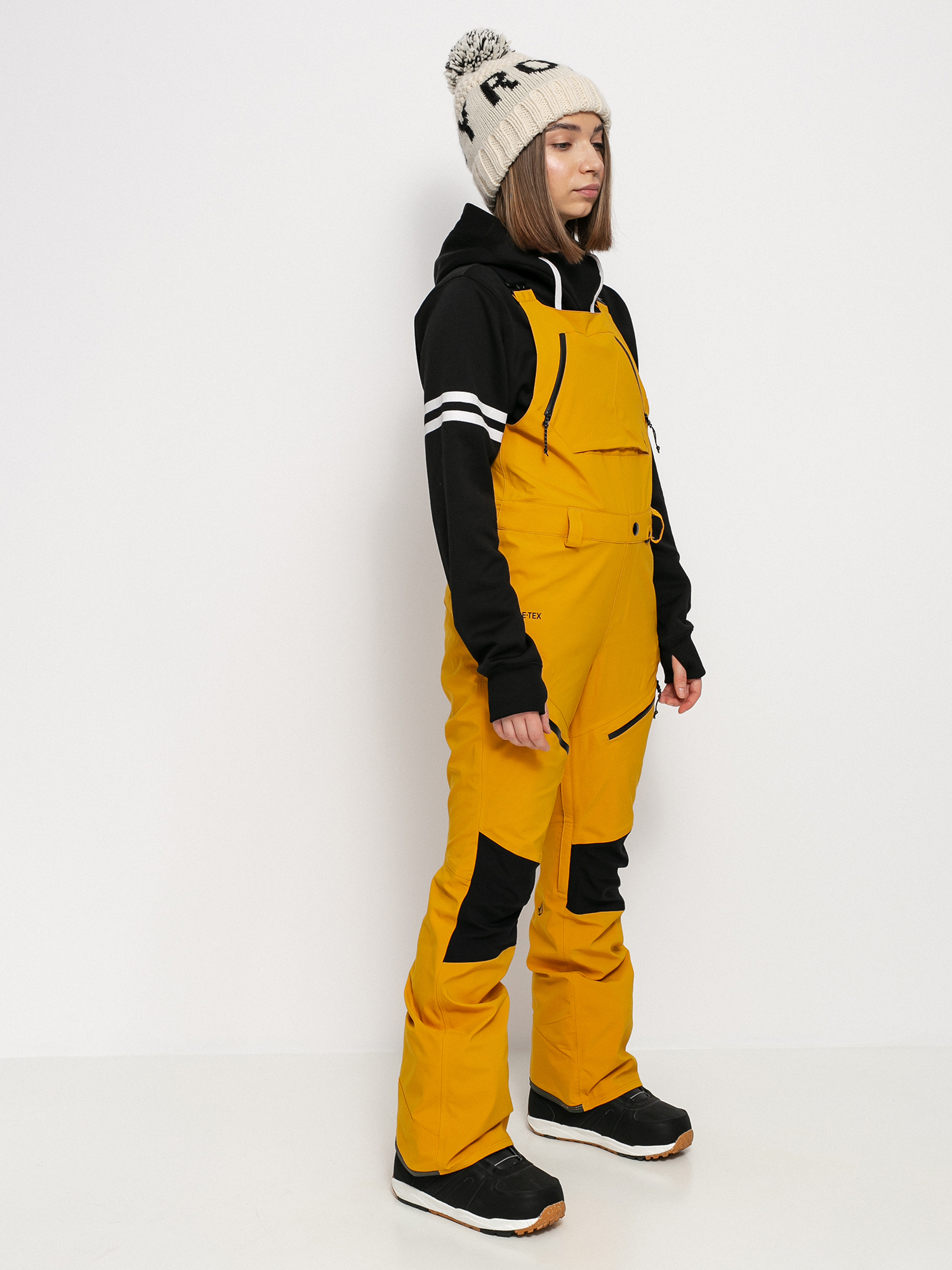 Damskie Spodnie snowboardowe Volcom Elm Stretch Gore Bib Overall (resin gold)