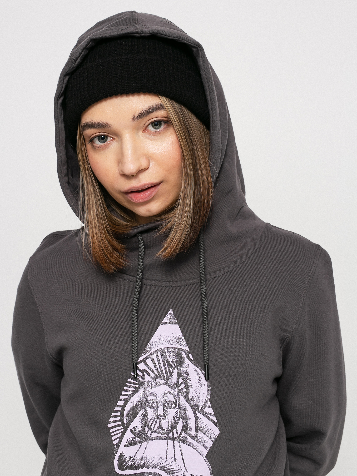 Bluza z kapturem Volcom Costus HD Wmn (dark grey)