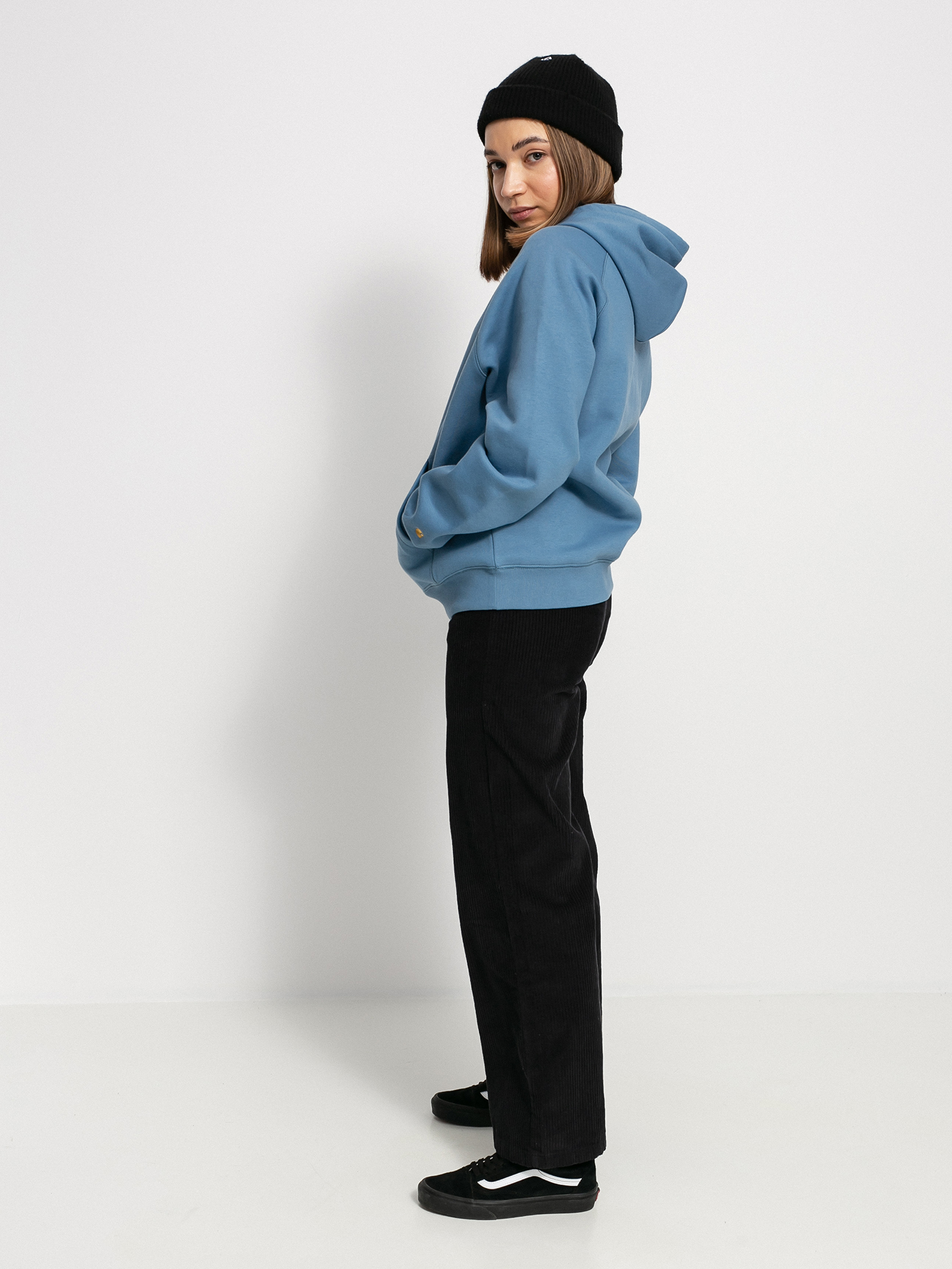 Bluza z kapturem Carhartt WIP Chase HD Wmn (icy water/gold)