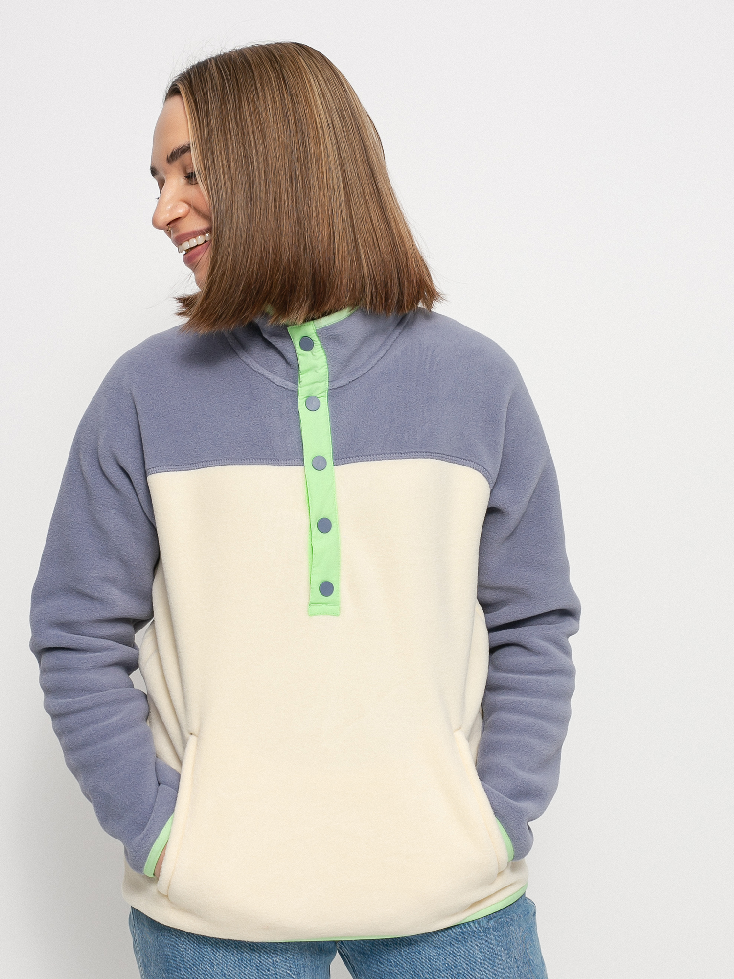 Bluza Burton Hearth Pullover Wmn (folkstone gray/creme brulee)