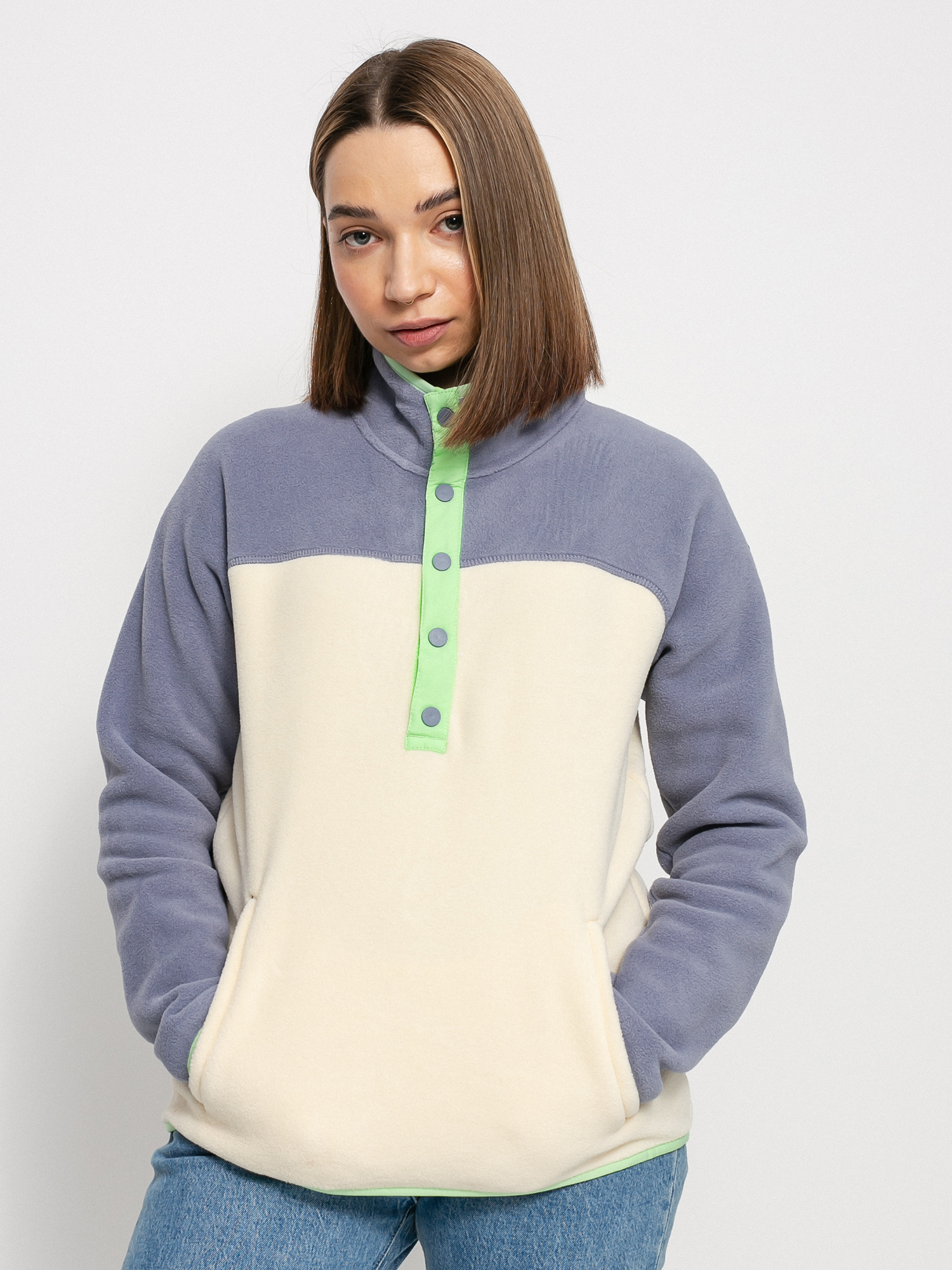Bluza Burton Hearth Pullover Wmn (folkstone gray/creme brulee)