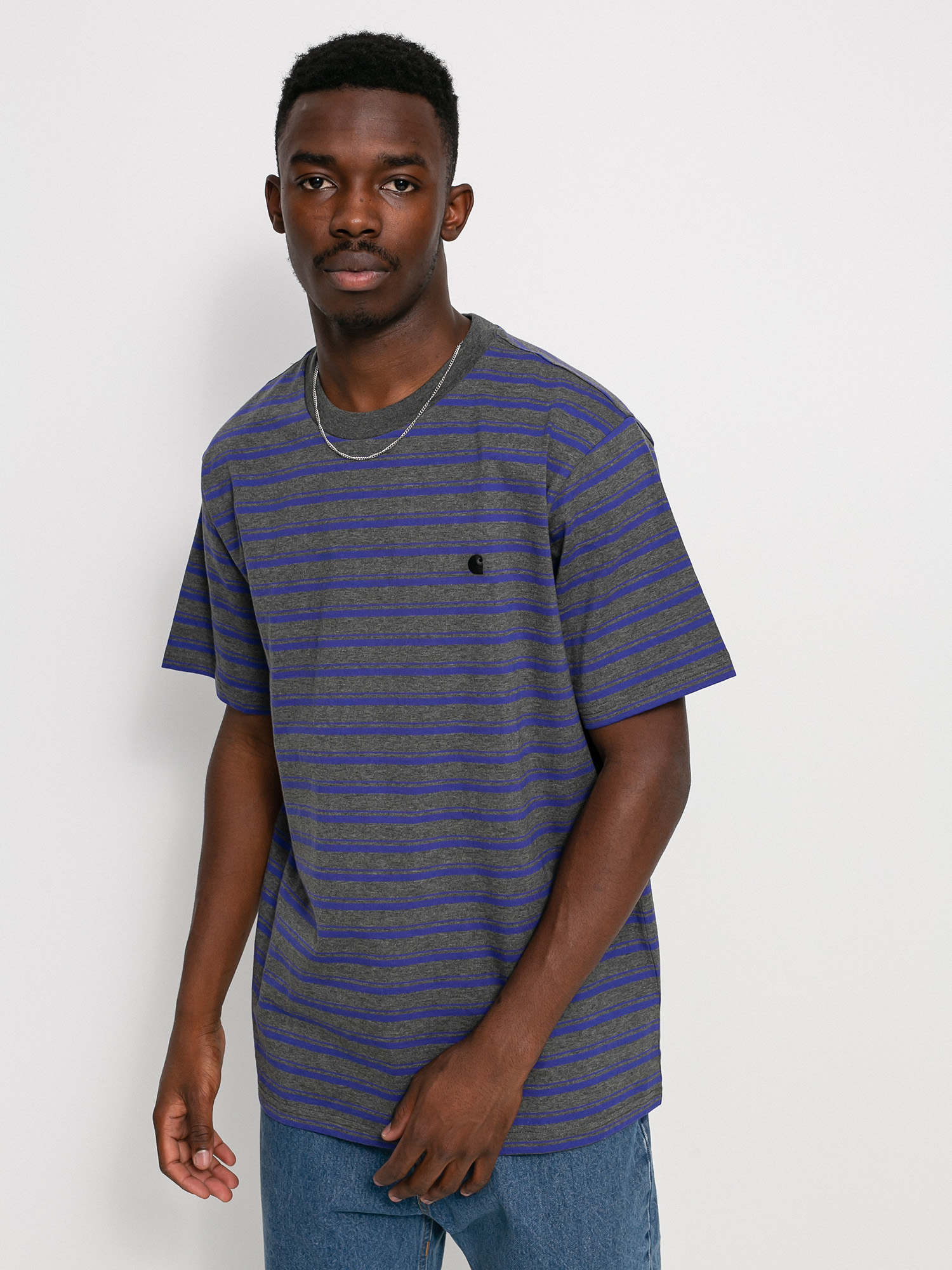 T-shirt Carhartt WIP Gleeson (gleeson stripe/razzmic/stormcloud heather)