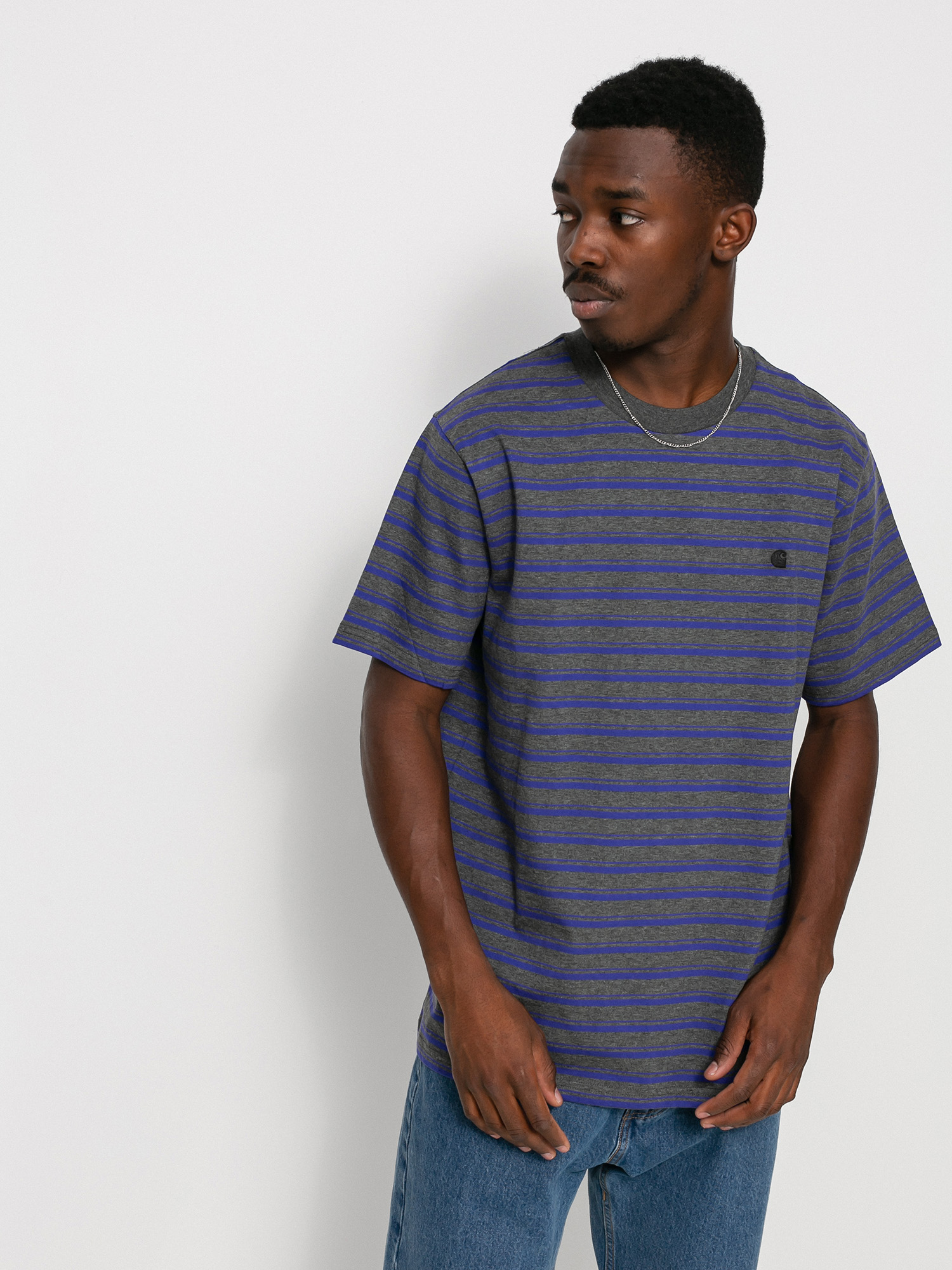 T-shirt Carhartt WIP Gleeson (gleeson stripe/razzmic/stormcloud heather)