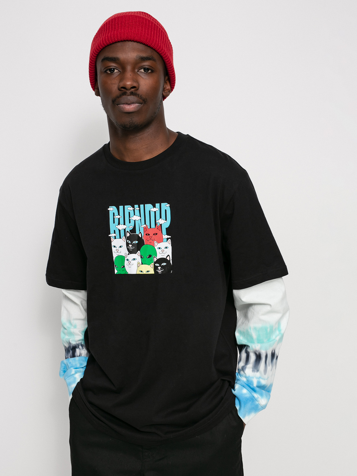 Longsleeve RipNDip Bunched Up (black/tie dye)