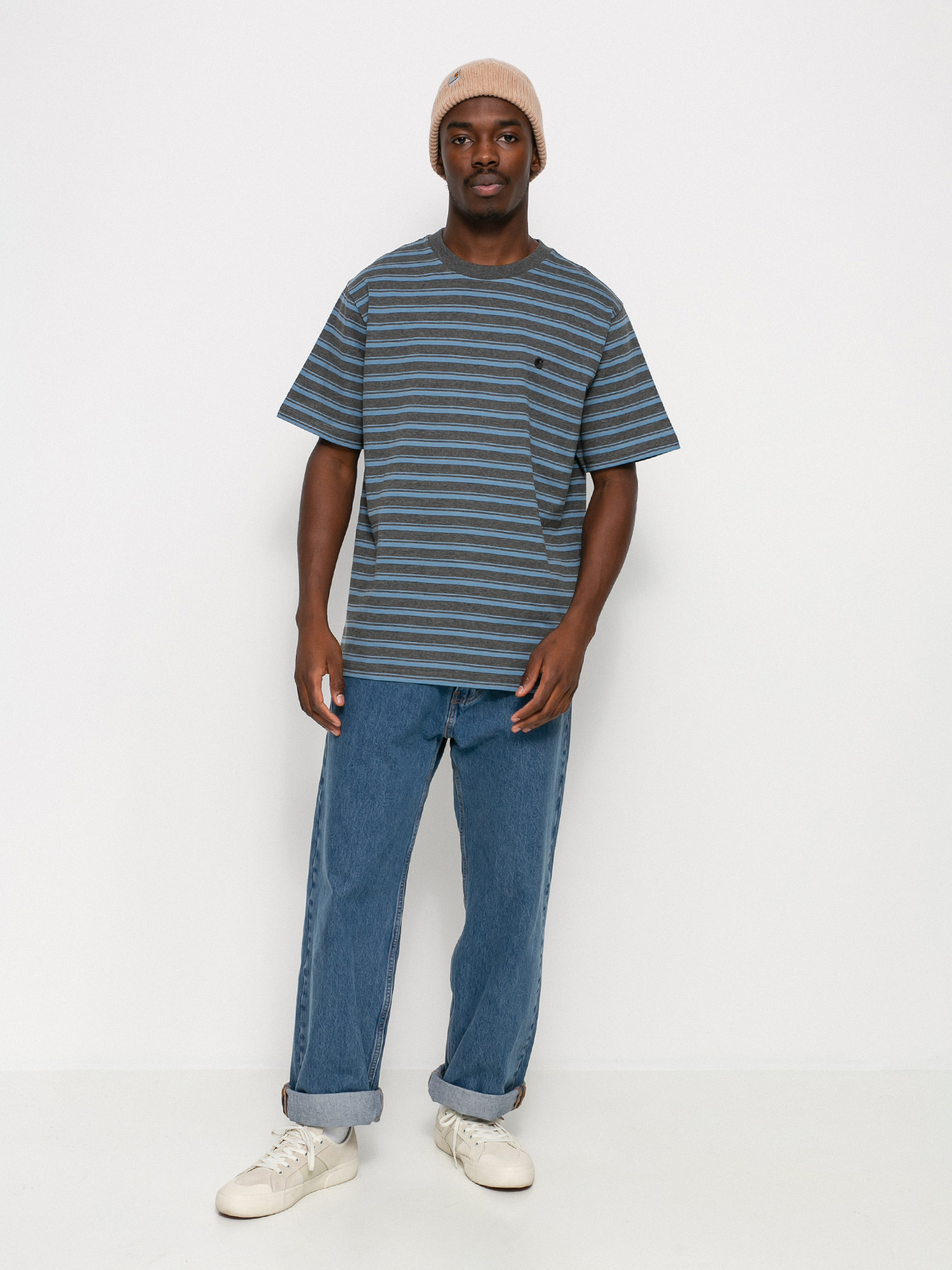 T-shirt Carhartt WIP Gleeson (gleeson stripe/icy water/stormcloud heather)