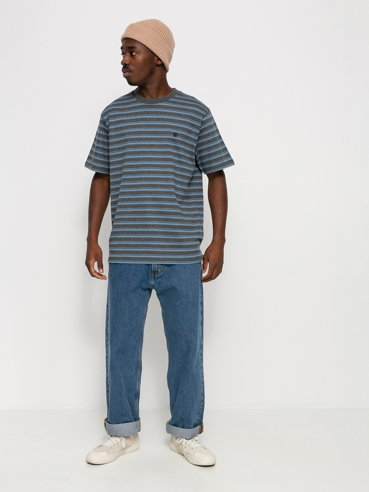 T-shirt Carhartt WIP Gleeson (gleeson stripe/icy water/stormcloud heather)