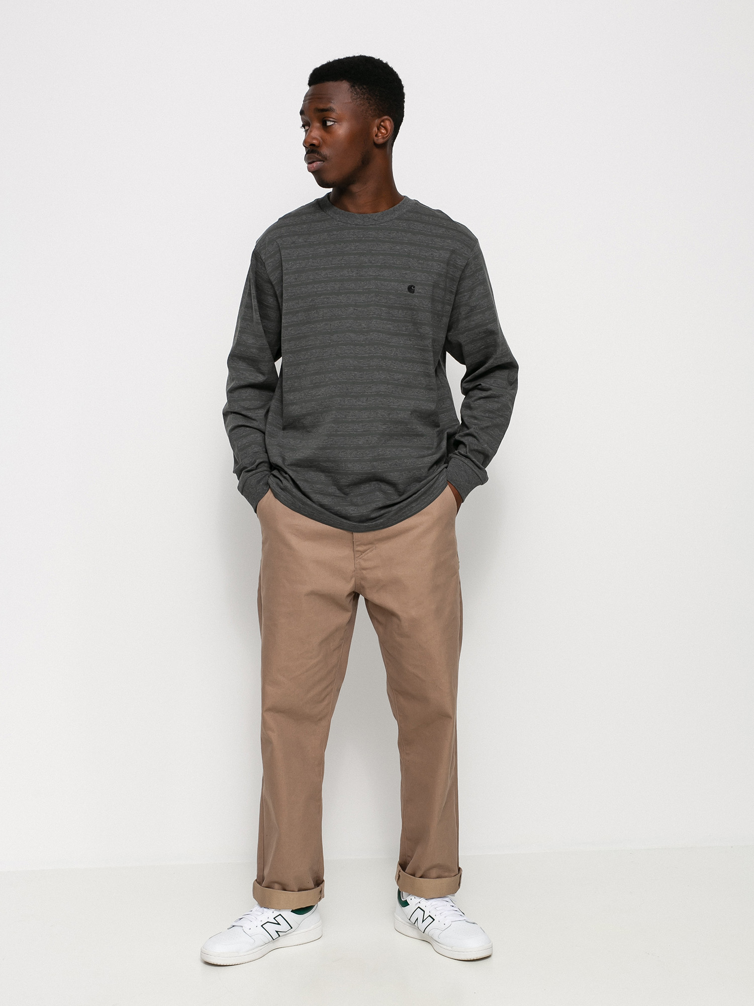 Longsleeve Carhartt WIP Gleeson (gleeson stripe/hemlock green/stormcloud heather)