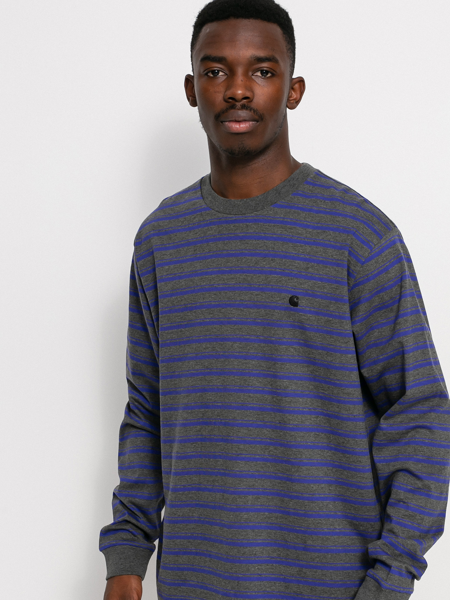 Longsleeve Carhartt WIP Gleeson (gleeson stripe/razzmic/stormcloud heather)