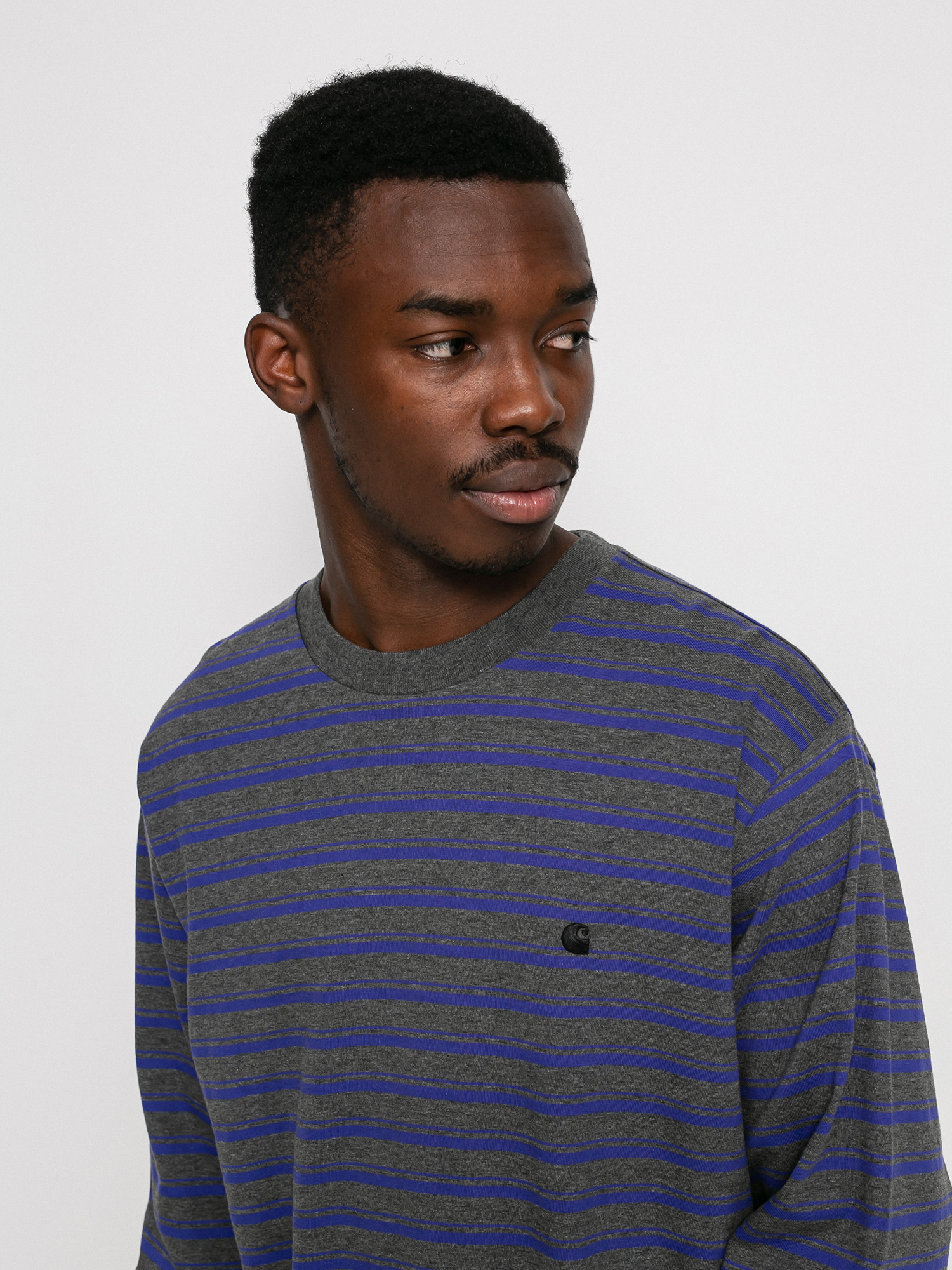 Longsleeve Carhartt WIP Gleeson (gleeson stripe/razzmic/stormcloud heather)