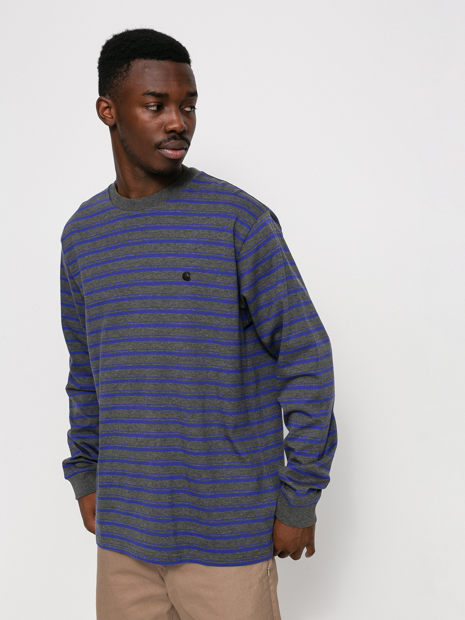 Longsleeve Carhartt WIP Gleeson (gleeson stripe/razzmic/stormcloud heather)