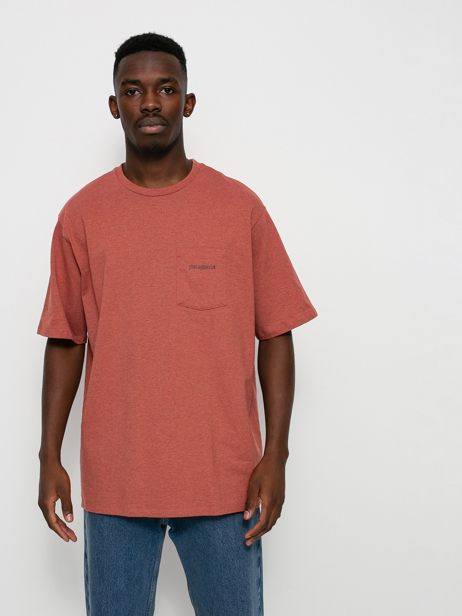 T-shirt Patagonia Line Logo Ridge Pocket Responsibili (rosehip)