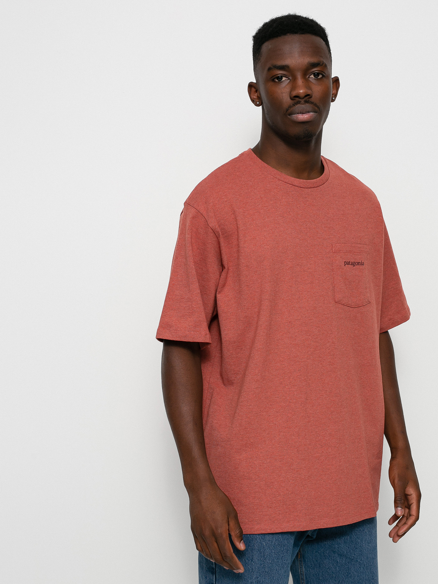 T-shirt Patagonia Line Logo Ridge Pocket Responsibili (rosehip)