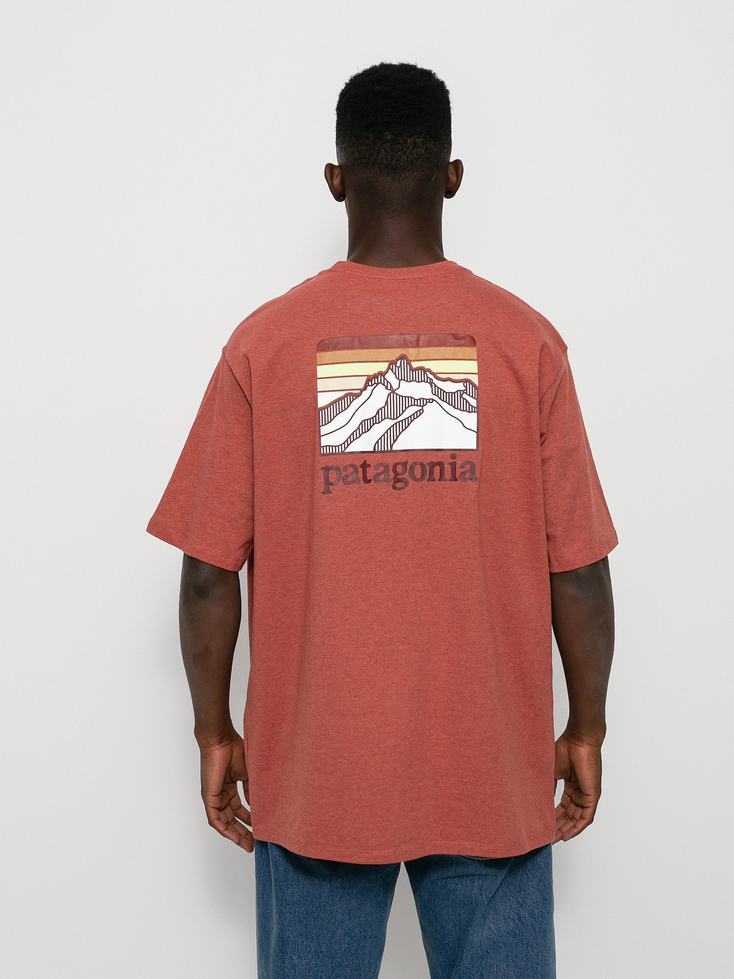 T-shirt Patagonia Line Logo Ridge Pocket Responsibili (rosehip)