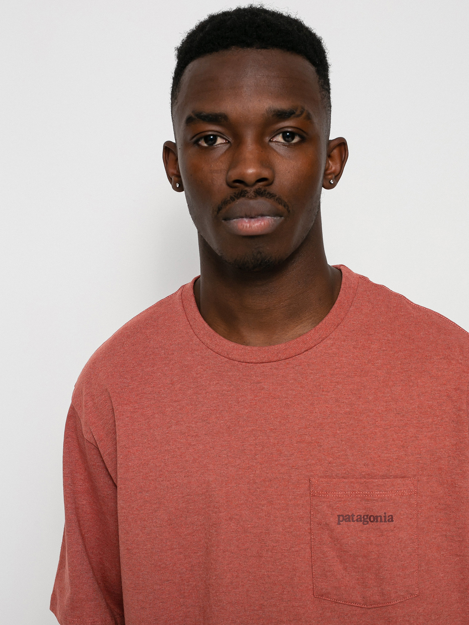 T-shirt Patagonia Line Logo Ridge Pocket Responsibili (rosehip)