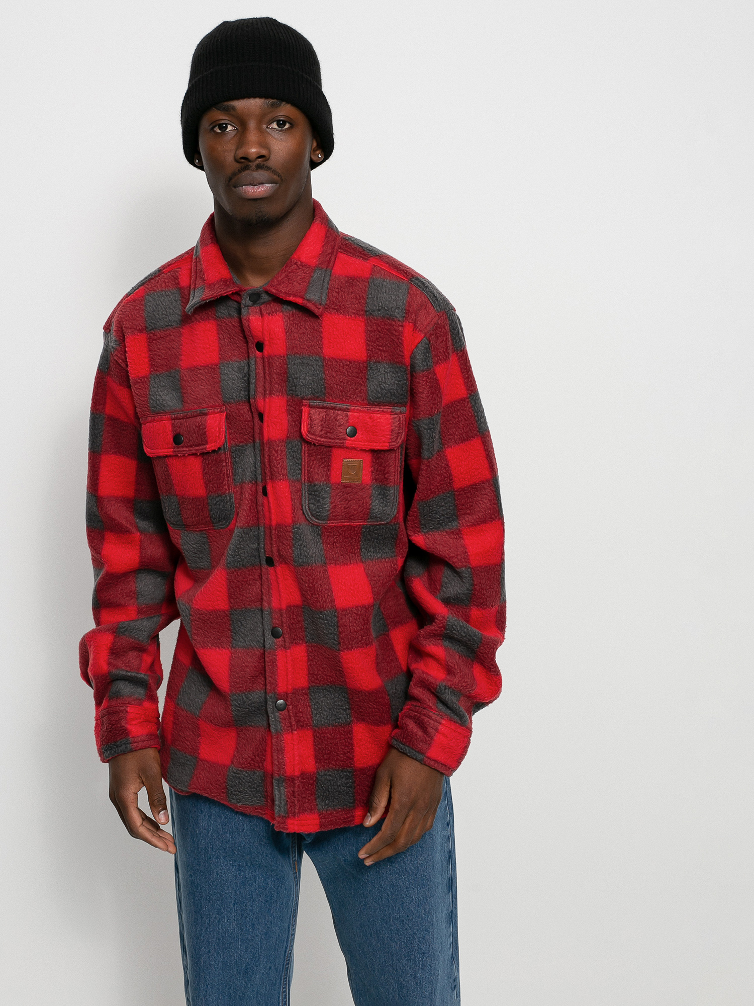 Koszula Brixton Bowery Arctic Stretch Flee Ls (red/grey)