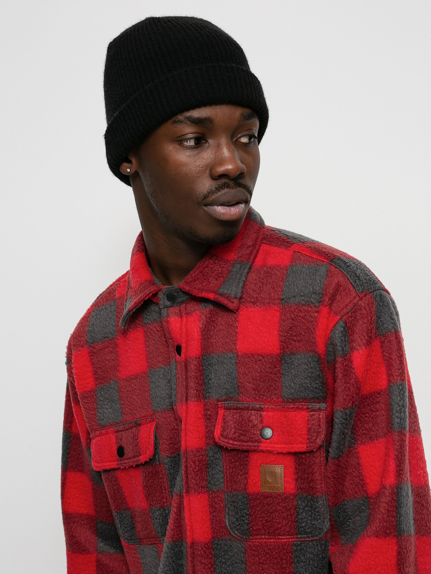 Koszula Brixton Bowery Arctic Stretch Flee Ls (red/grey)