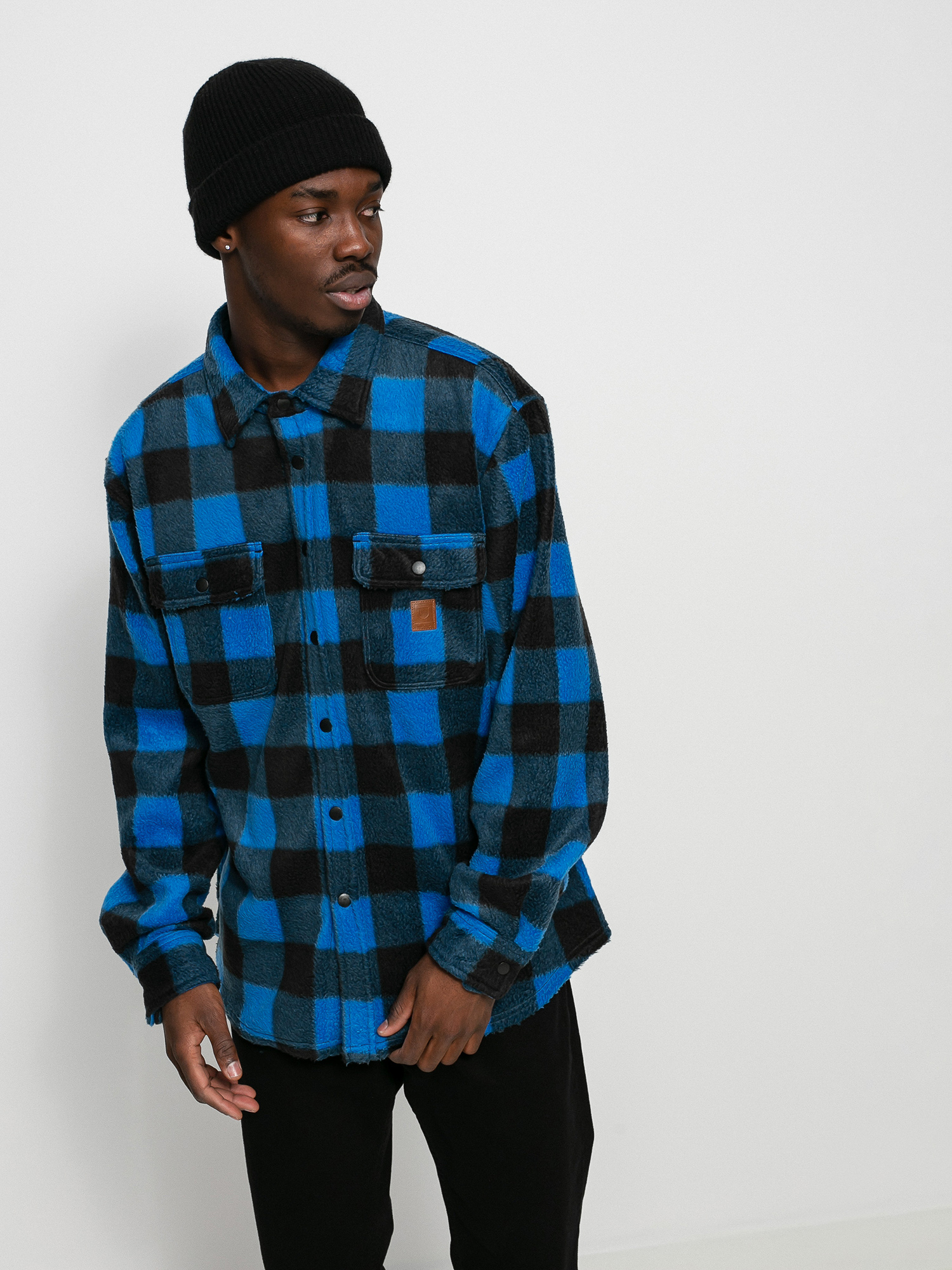 Koszula Brixton Bowery Arctic Stretch Flee Ls (blue plaid)