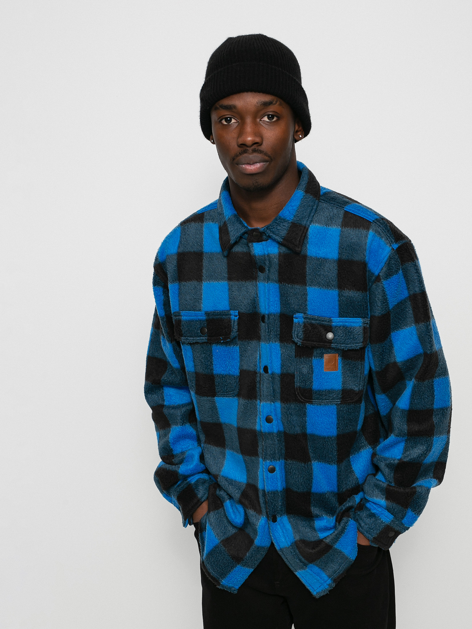 Koszula Brixton Bowery Arctic Stretch Flee Ls (blue plaid)