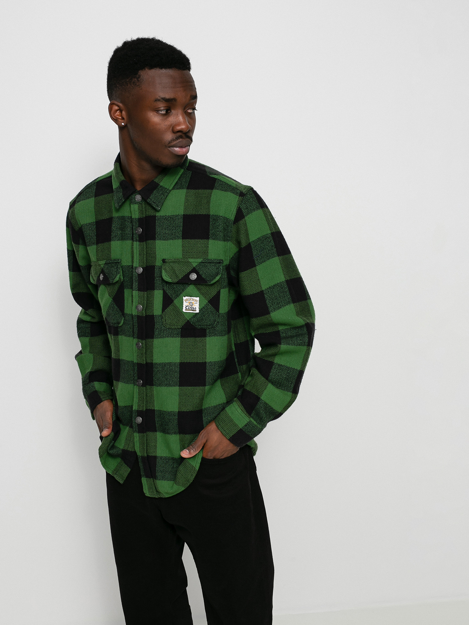 Koszula Brixton Coors Pow Bowery Flannel Ls (pine green)