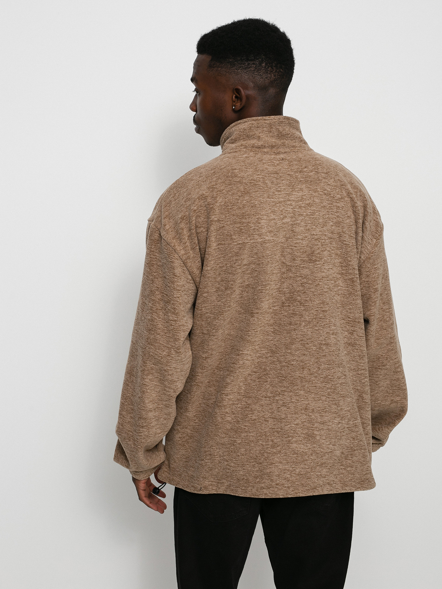 Bluza z kapturem Brixton Beta Mock Neck 1/2 Zip HD (oatmeal)