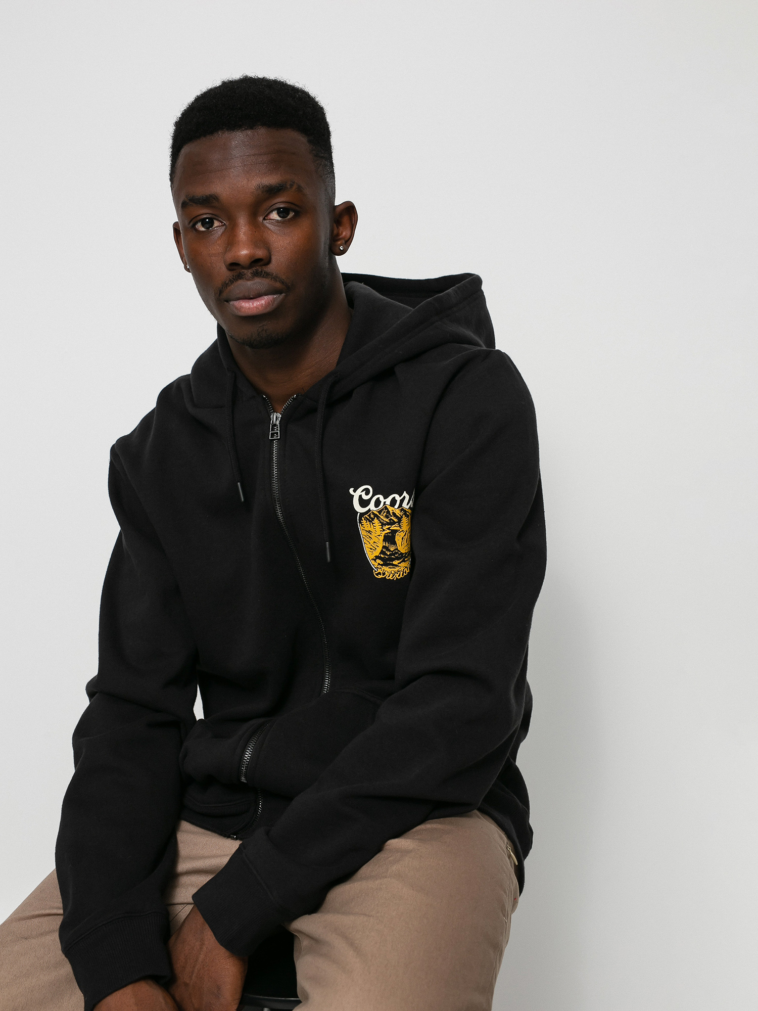 Bluza z kapturem Brixton Coors Rocky Full Zip (black)