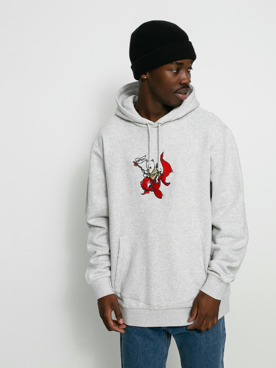 Bluza z kapturem RipNDip Master Nermal San HD (ash heather)