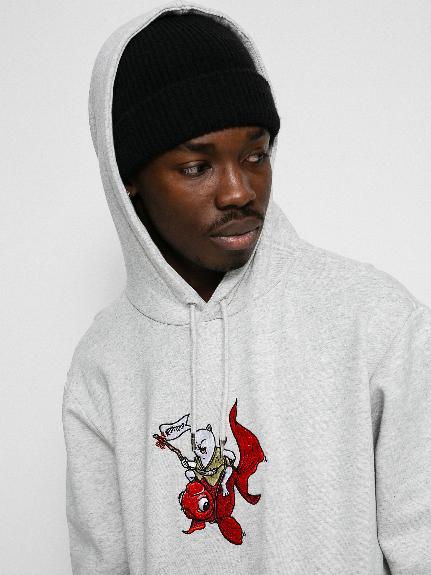 Bluza z kapturem RipNDip Master Nermal San HD (ash heather)