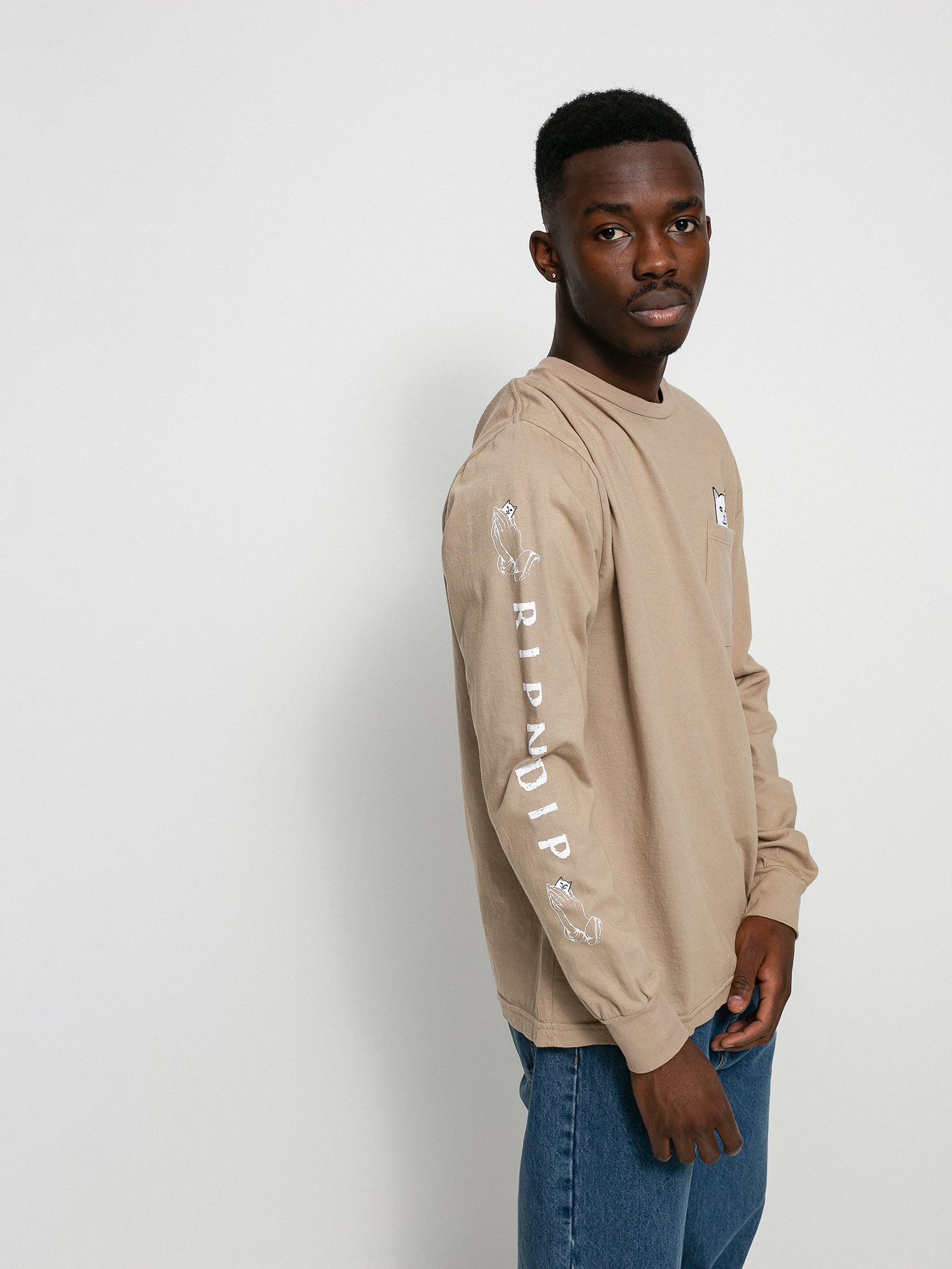 Longsleeve RipNDip Lord Nermal (almond)