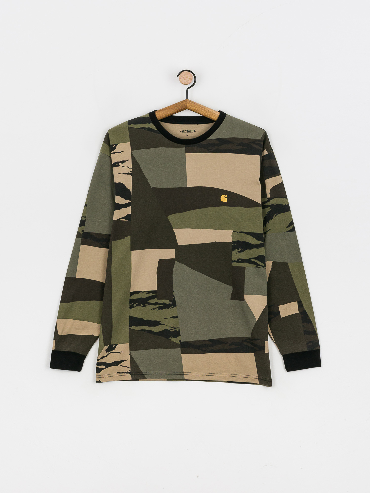 Longsleeve Carhartt WIP Chase (camo mend/gold)