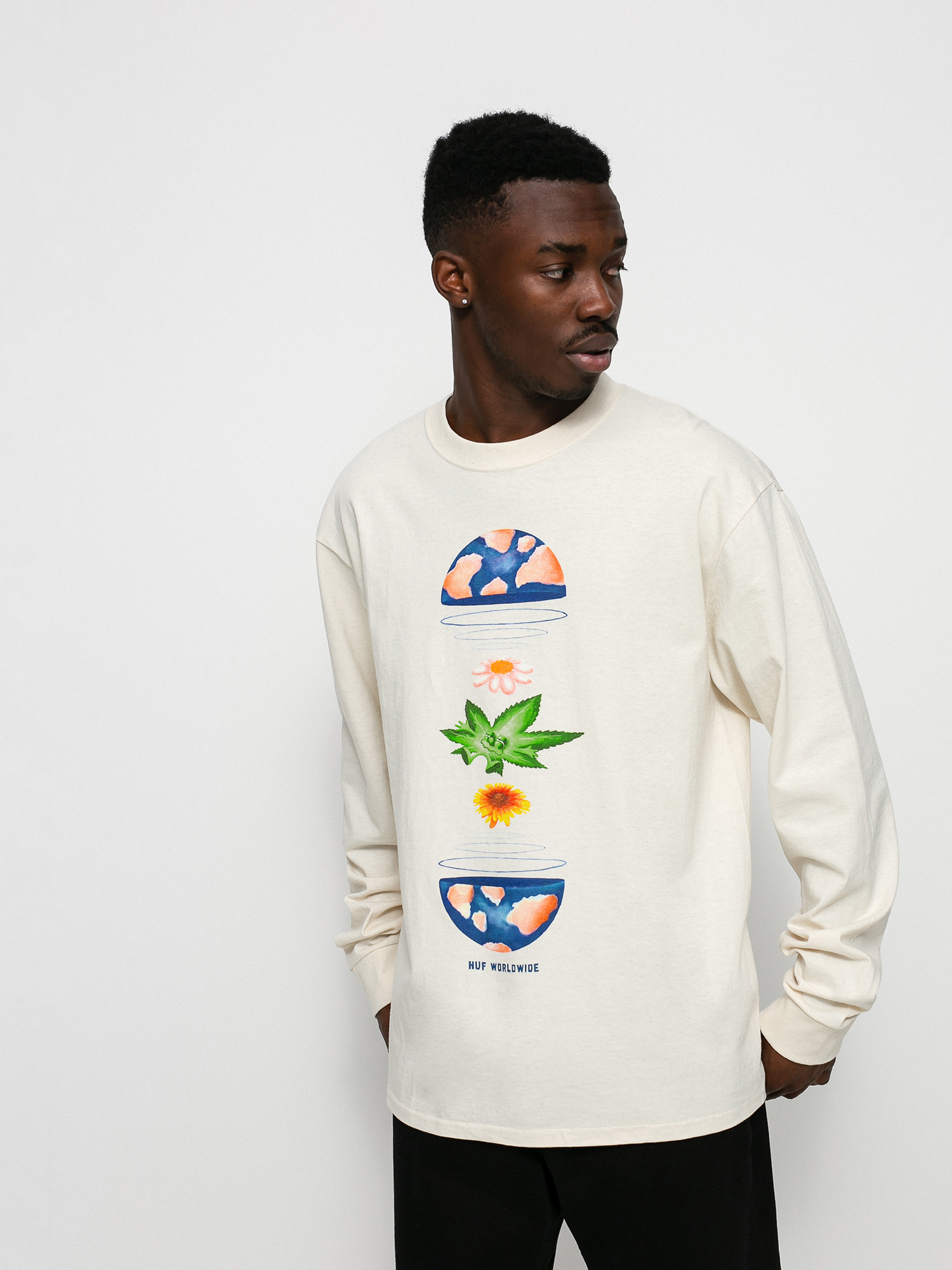 Longsleeve HUF We Are The World (natural)