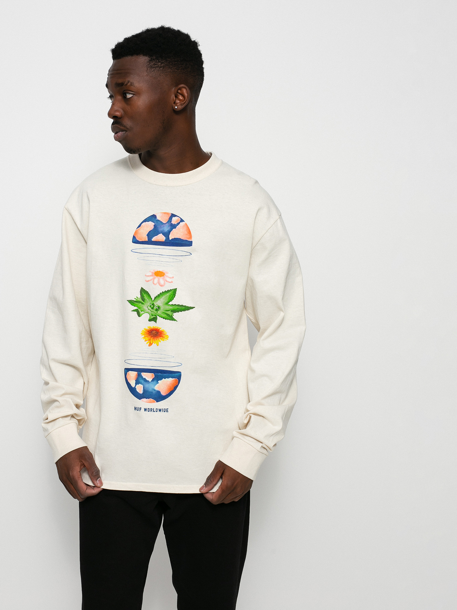 Longsleeve HUF We Are The World (natural)