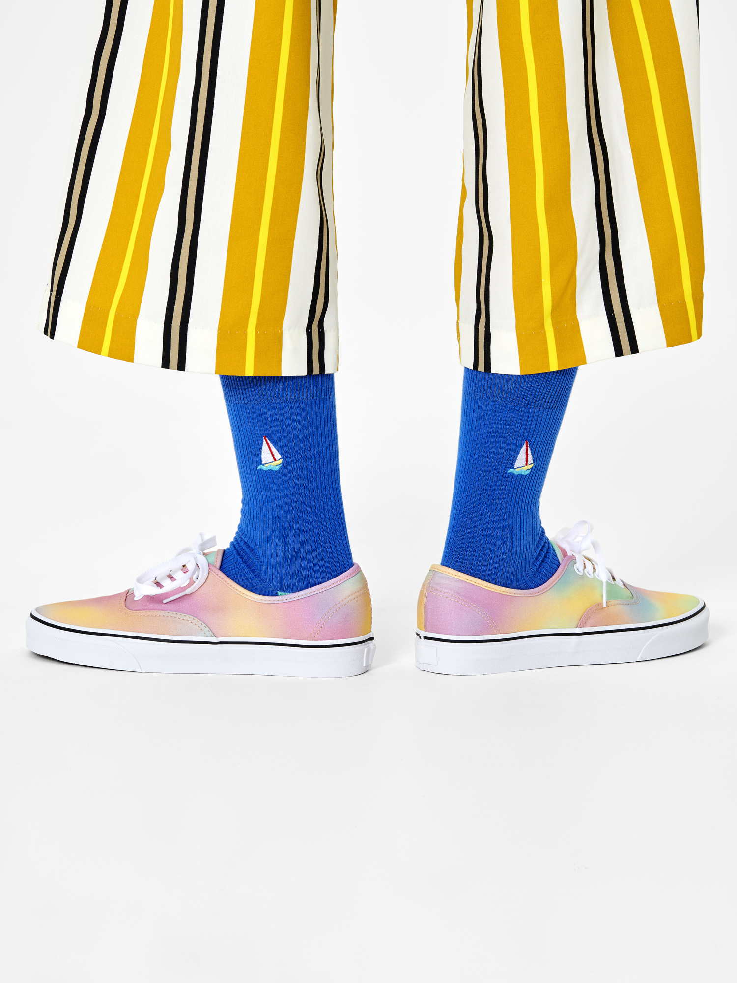 Skarpetki Happy Socks Ribbed Embroidery Sail Away (blue)