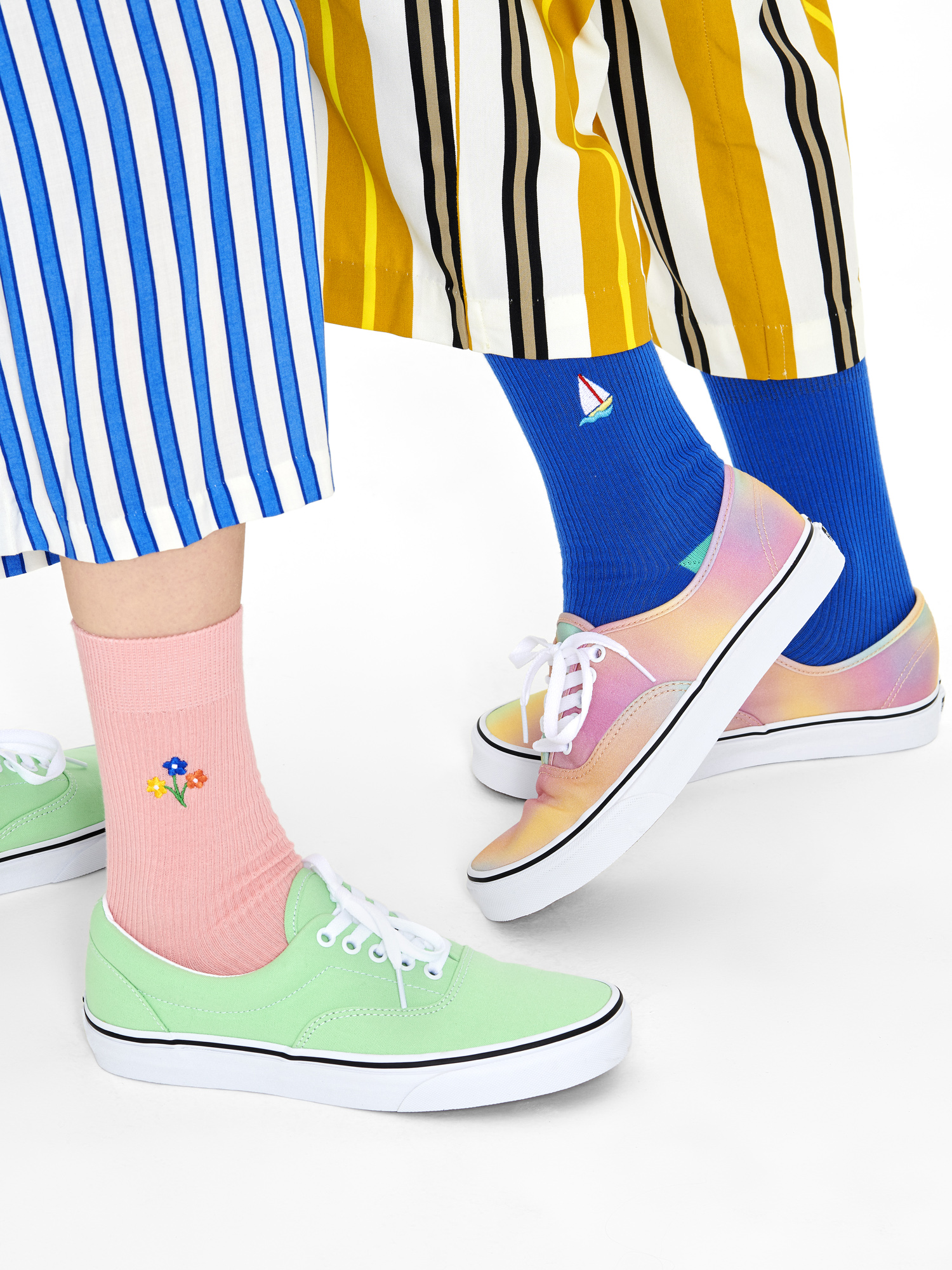 Skarpetki Happy Socks Ribbed Embroidery Sail Away (blue)