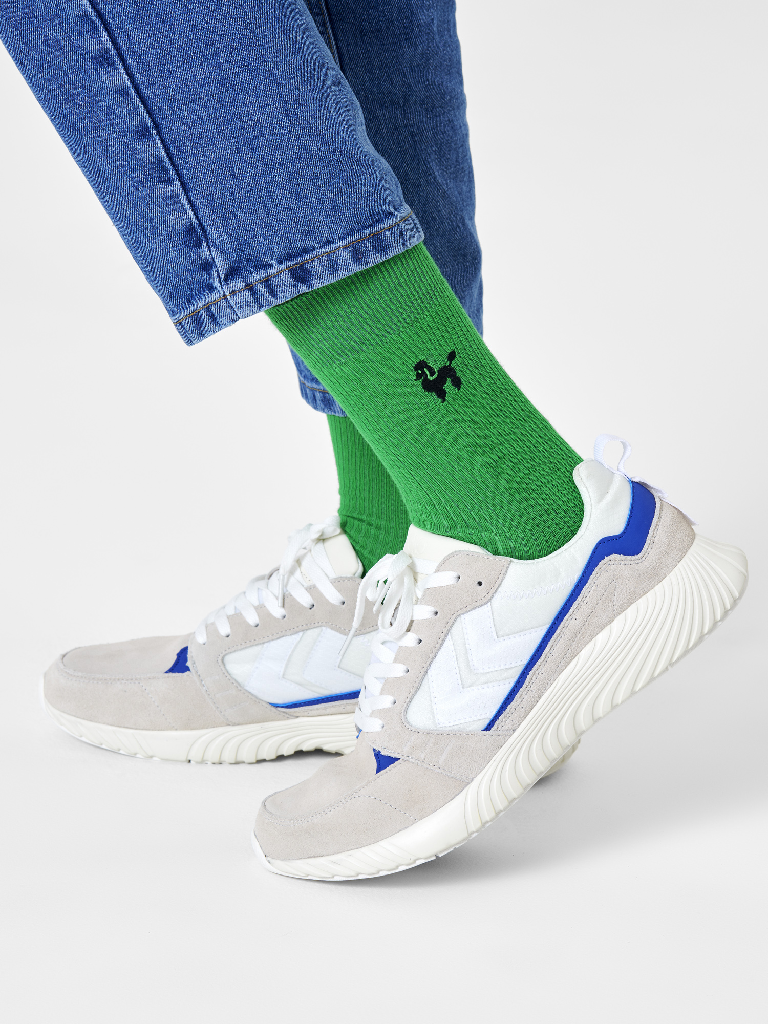 Skarpetki Happy Socks Ribbed Embroidery Poodle (green)