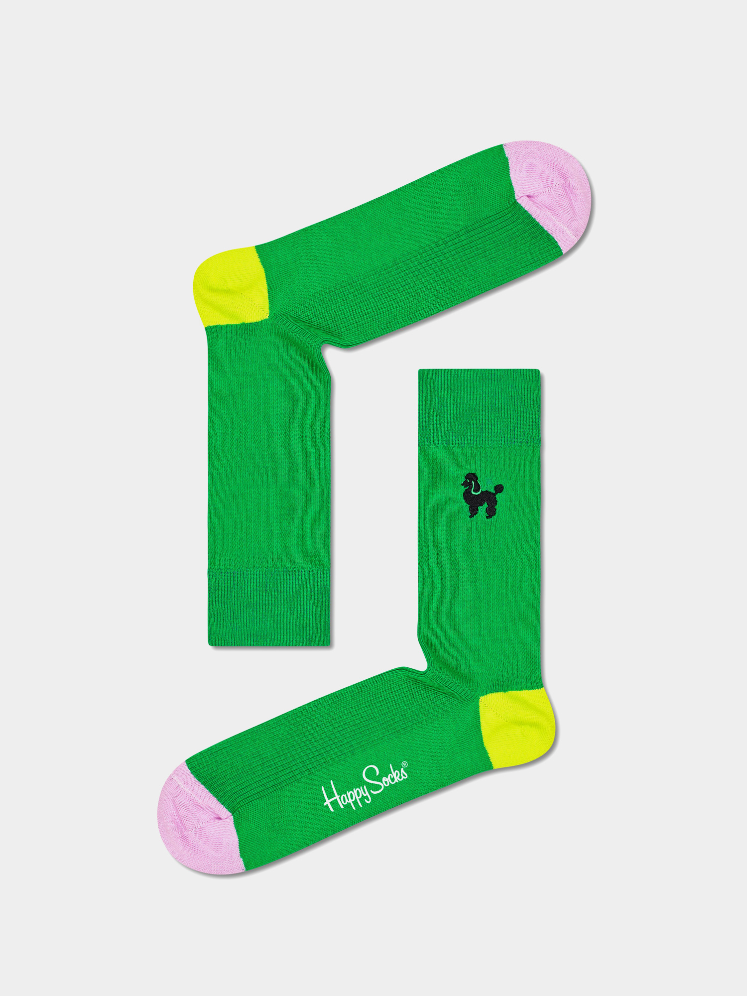 Skarpetki Happy Socks Ribbed Embroidery Poodle (green)