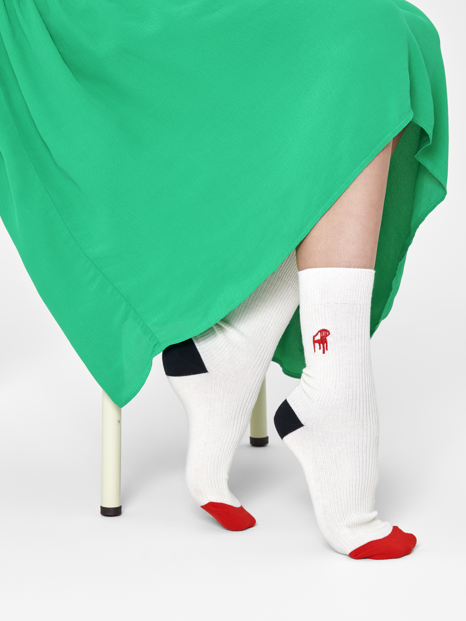 Skarpetki Happy Socks Ribbed Embroidery Chair (white)