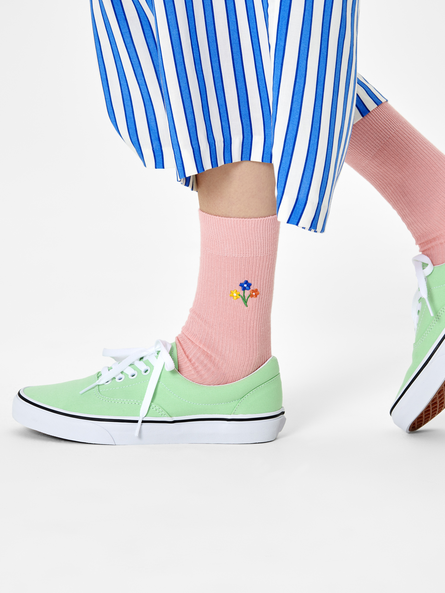 Skarpetki Happy Socks Ribbed Embroidery Bouquet (pink)