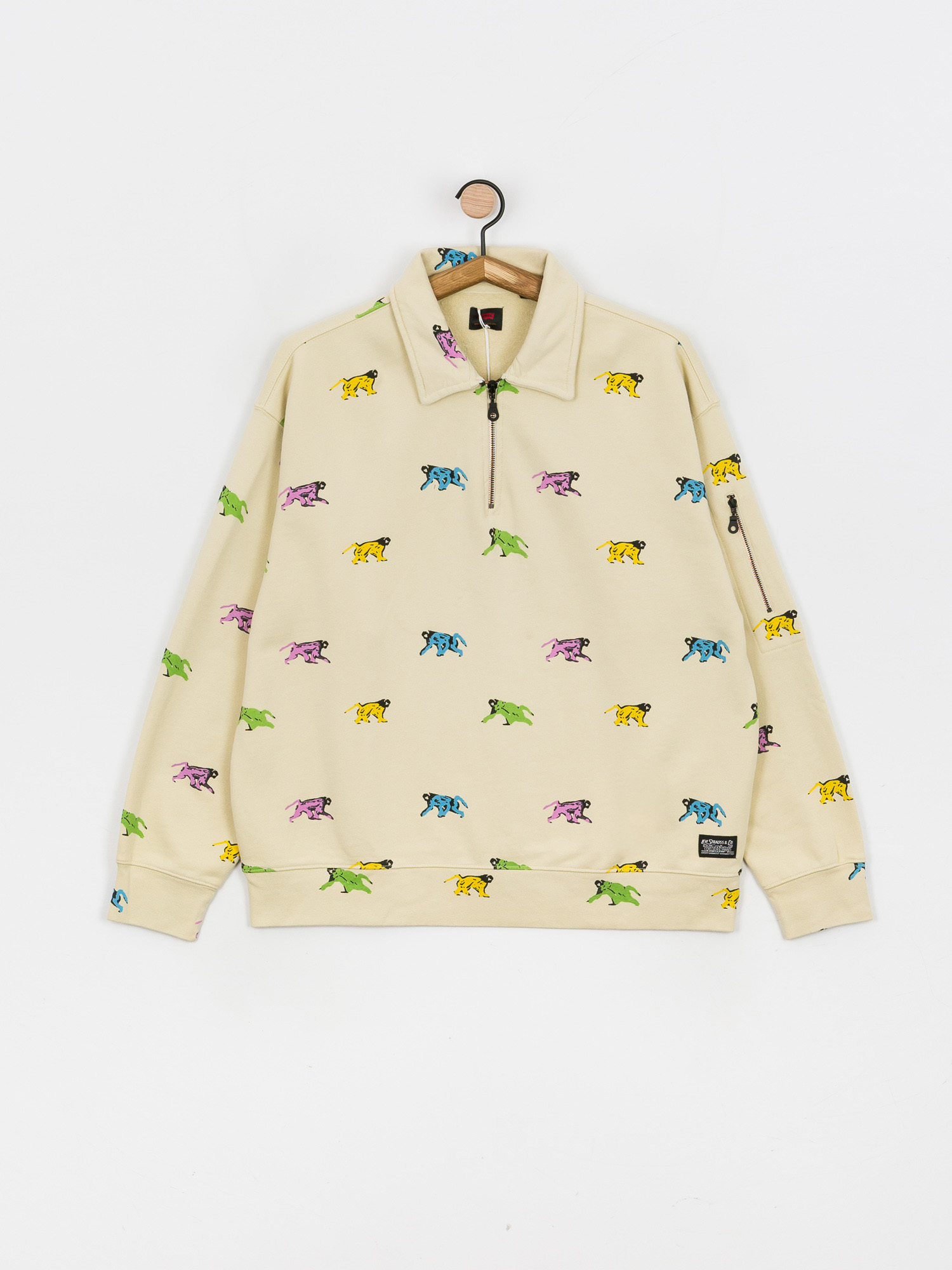 Bluza Levi's® Skate New Quarter Zip (painted monkeys orange yellow)