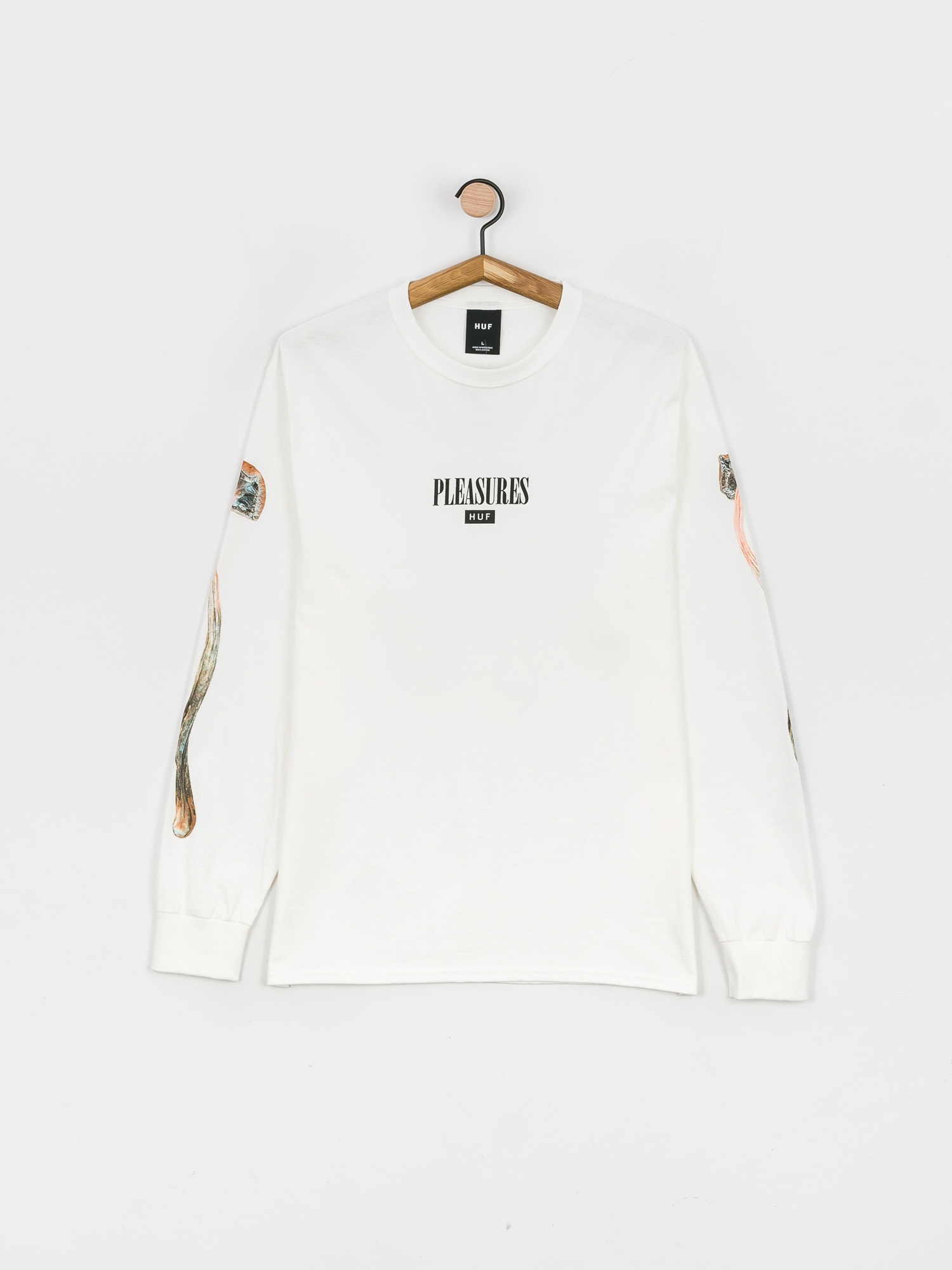 Longsleeve HUF X Pleasures Spore (white)