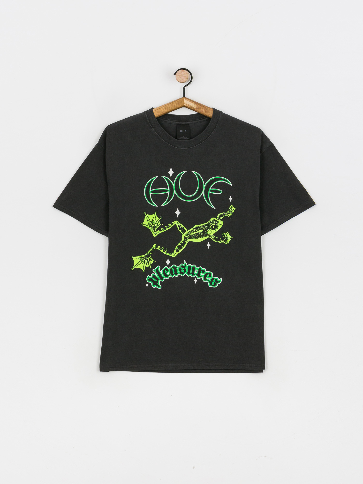 T-shirt HUF X Pleasures Cane Washed (washed black)