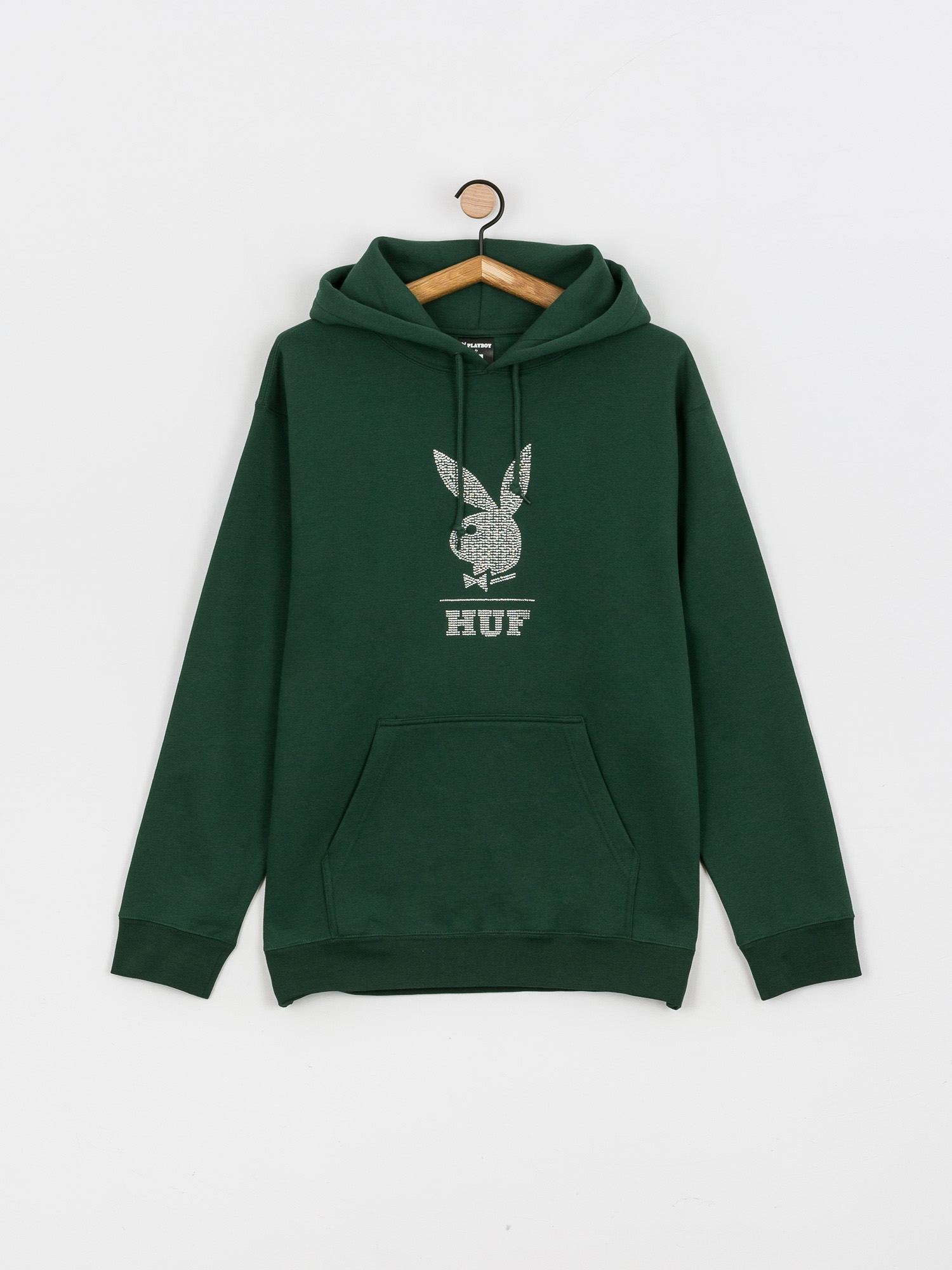 Bluza z kapturem HUF X Playboy Rhinestone HD (forest green)