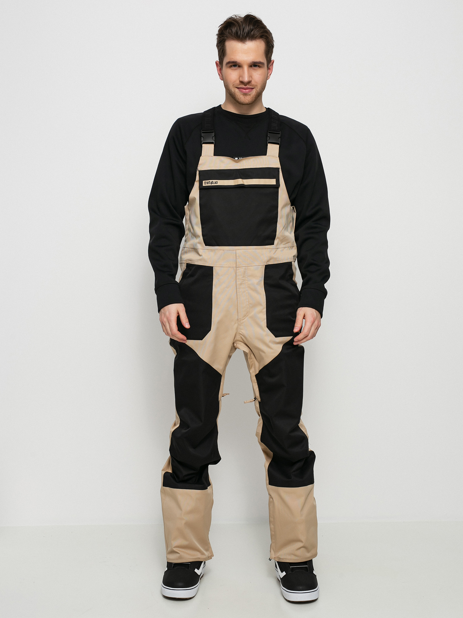 Męskie Spodnie snowboardowe ThirtyTwo Basement Bib (khaki)